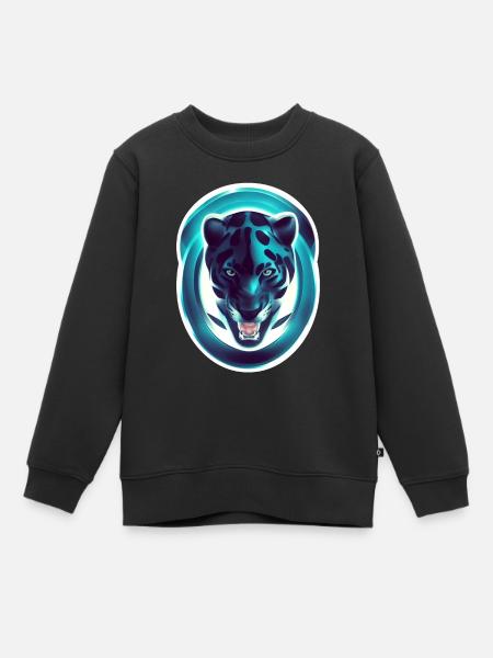 panthère - felin - nature sauvage - Sweat Premium enfant bio - noir