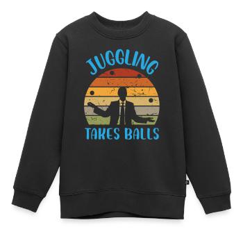 Juggling Takes Balls - Kinder Premium Organic Sweatshirt - Schwarz - Vorne - AI Model Kid Female (0cm)