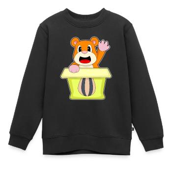 Hamster Karton - Kinder Premium Organic Sweatshirt - Schwarz - Vorne - AI Model Kid Female (0cm)