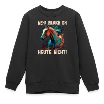 Pferdemädchen Pferdemama - Reiten - Westernreiten - Kinder Premium Organic Sweatshirt - Schwarz - Vorne - AI Model Kid Female (0cm)
