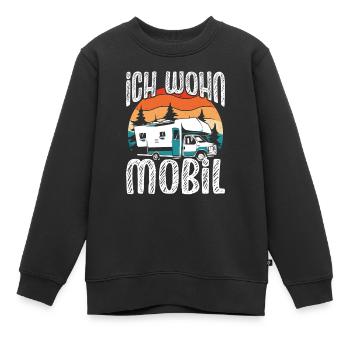 Ich wohn Mobil - Kinder Premium Organic Sweatshirt - Schwarz - Vorne - AI Model Kid Female (0cm)