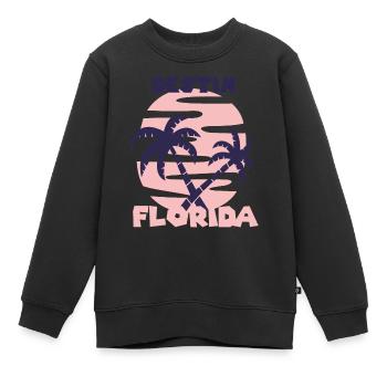 Florida Destin Ocean Beach Surfing - Kids Premium Organic Sweatshirt - black - Front - AI Model Kid Female (0cm)