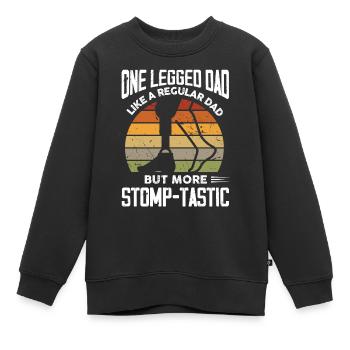 One legged dad like a regular dad but stomp-tastic - Kinder Premium Organic Sweatshirt - Schwarz - Vorne - AI Model Kid Female (0cm)