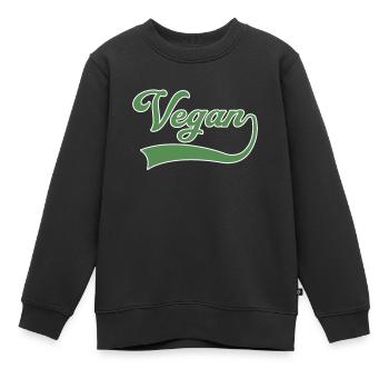 Vegan Schriftzug - Kinder Premium Organic Sweatshirt - Schwarz - Vorne - AI Model Kid Female (0cm)