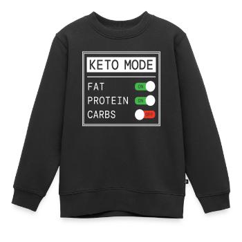 Keto Fashion Aliments sains - Sweat Premium enfant bio - noir - Devant - AI Model Kid Female (0cm)
