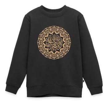 Arabe Prière Prier Islam Islamique Religion Musulmane G - Sweat Premium enfant bio - noir - Devant - AI Model Kid Female (0cm)