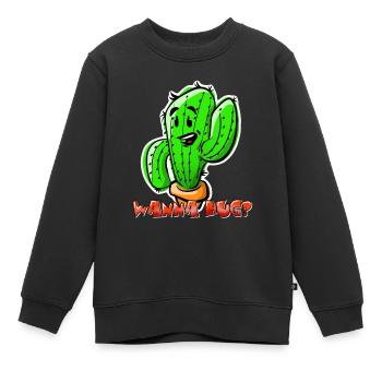 Les cactus veulent faire un câlin - Sweat Premium enfant bio - noir - Devant - AI Model Kid Female (0cm)