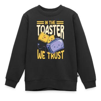 Conception de grille-pain amusante - Sweat Premium enfant bio - noir - Devant - AI Model Kid Female (0cm)
