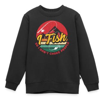 I Fish So I Dont Choke People - Kids Premium Organic Sweatshirt - black - Front - AI Model Kid Female (0cm)