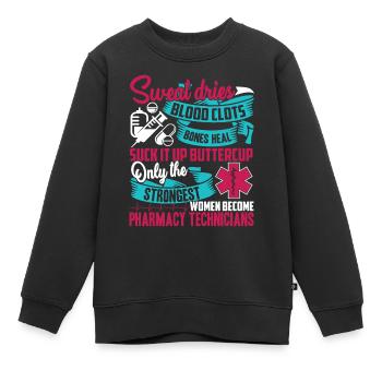 Pharmacy Technician Women Pharmacy Technician - Kids Premium Organic Sweatshirt - black - Front - AI Model Kid Female (0cm)