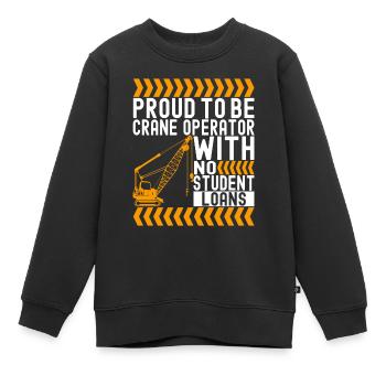 Crane operator Crane driver - Kids Premium Organic Sweatshirt - black - Front - AI Model Kid Female (0cm)