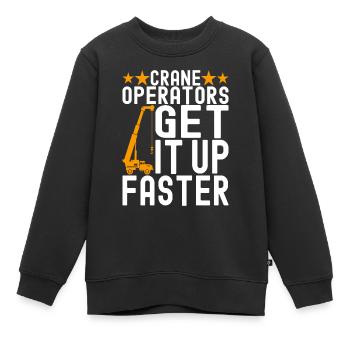 Crane operator Crane driver - Kids Premium Organic Sweatshirt - black - Front - AI Model Kid Female (0cm)