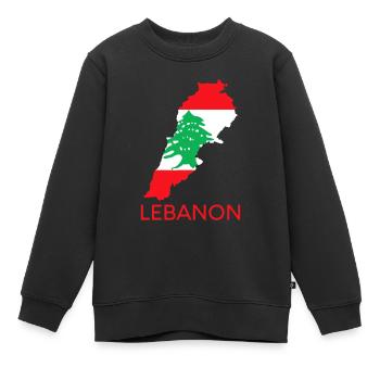 Libanon Flagge Zeder Beirut Libanesisch Arabisch Ara - Kinder Premium Organic Sweatshirt - Schwarz - Vorne - AI Model Kid Female (0cm)