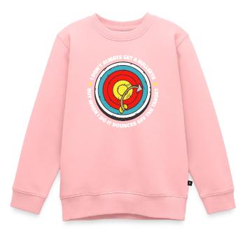 Tir à l’arc Archer Funny - Sweat Premium enfant bio - rose - Devant - AI Model Kid Female (0cm)