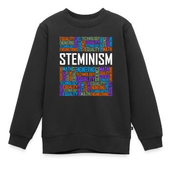 Steminism - Words - Kids Premium Organic Sweatshirt - black - Front - AI Model Kid Female (0cm)