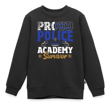 Proud Police Academy Survivor Police Officer Cop - Kinder Premium Organic Sweatshirt - Schwarz - Vorne - AI Model Kid Female (0cm)