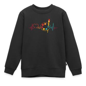 Painter Heartbeat For Painter - Kinder Premium Organic Sweatshirt - Schwarz - Vorne - AI Model Kid Female (0cm)