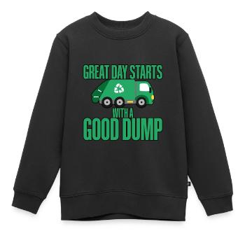 Une bonne journée commence par une bonne décharge - Sweat Premium enfant bio - noir - Devant - AI Model Kid Female (0cm)