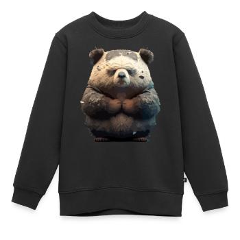Bako der mürrische Bär - Kinder Premium Organic Sweatshirt - Schwarz - Vorne - AI Model Kid Female (0cm)