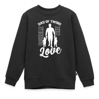 Père de jumeaux double amour jumeau - Sweat Premium enfant bio - noir - Devant - AI Model Kid Female (0cm)