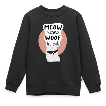 Cool Cat - Kinder Premium Organic Sweatshirt - Schwarz - Vorne - AI Model Kid Female (0cm)