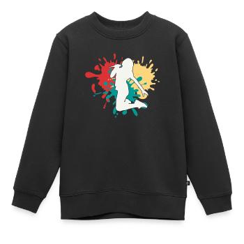 Silhouette de chanteuse chanteuse - Sweat Premium enfant bio - noir - Devant - AI Model Kid Female (0cm)