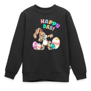 Happy Dab! Osterhase Osterfest - Kinder Premium Organic Sweatshirt - Schwarz - Vorne - AI Model Kid Female (0cm)