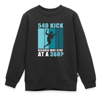 Tricking 540 Kick Fun Freestyle Acrobaties - Sweat Premium enfant bio - noir - Devant - AI Model Kid Female (0cm)