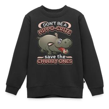 Lustiges Nilpferd, Flusspferd Nilpferd-Pun, Spruch - Kinder Premium Organic Sweatshirt - Schwarz - Vorne - AI Model Kid Female (0cm)