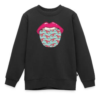 Hummer Lobster Zunge - Kinder Premium Organic Sweatshirt - Schwarz - Vorne - AI Model Kid Female (0cm)