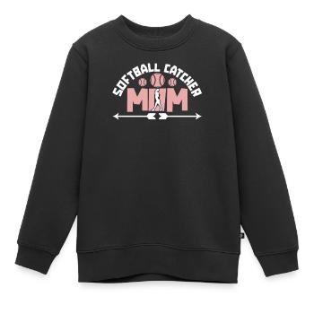 Softball Mutter Softball Catcher Mom - Kinder Premium Organic Sweatshirt - Schwarz - Vorne - AI Model Kid Female (0cm)