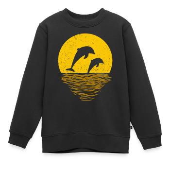 DELFINE SPIELEN - Kinder Premium Organic Sweatshirt - Schwarz - Vorne - AI Model Kid Female (0cm)