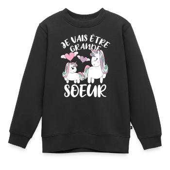 Future Grande Sœur Licorne - Kinder Premium Organic Sweatshirt - Schwarz - Vorne - AI Model Kid Female (0cm)