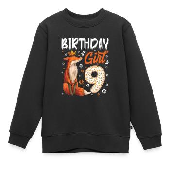 Fox Animal Lovers 9th Birthday Girl Fox B-day 9 ye - Sweat Premium enfant bio - noir - Devant - AI Model Kid Female (0cm)