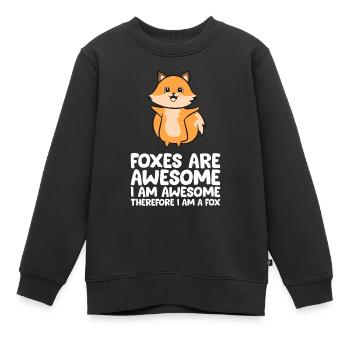 Les renards sont géniaux. Je suis génial donc je suis un F - Sweat Premium enfant bio - noir - Devant - AI Model Kid Female (0cm)