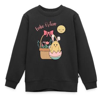 Frohe Ostern - Oster Küken - Kinder Premium Organic Sweatshirt - Schwarz - Vorne - AI Model Kid Female (0cm)