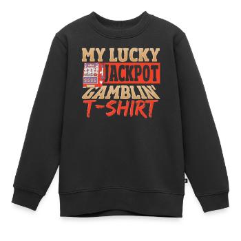 My Lucky Jackpot Gamblin' T-Shirt Lucky Slot - Kinder Premium Organic Sweatshirt - Schwarz - Vorne - AI Model Kid Female (0cm)