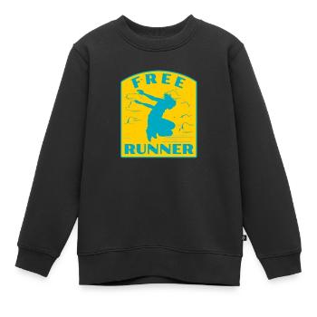 Freerunning Parkour Vintage Freerunner Streetwear - Kinder Premium Organic Sweatshirt - Schwarz - Vorne - AI Model Kid Female (0cm)