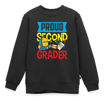 Stolzer Zweitklässler Zweite Klasse Lehrer Schule - Kinder Premium Organic Sweatshirt - Schwarz - Vorne - AI Model Kid Female (0cm)