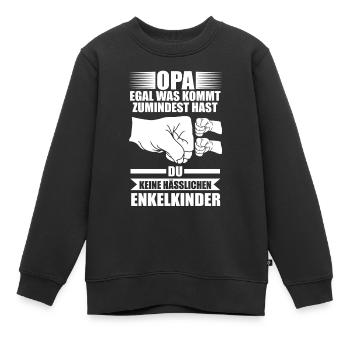 Großvater Enkelkinder Opa - Kinder Premium Organic Sweatshirt - Schwarz - Vorne - AI Model Kid Female (0cm)