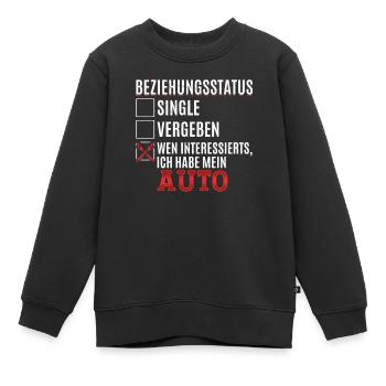 Beziehungsstatus wen interessierts hab mein Auto - Kinder Premium Organic Sweatshirt - Schwarz - Vorne - AI Model Kid Female (0cm)