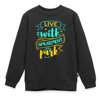 VIVRE AVEC LE PARC D’ATTRACTIONS - Sweat Premium enfant bio - noir - Devant - AI Model Kid Female (0cm)
