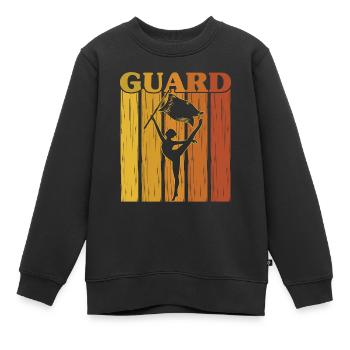 Cadeau de garde de drapeau de garde - Sweat Premium enfant bio - noir - Devant - AI Model Kid Female (0cm)