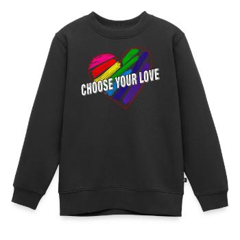 COEUR CHOISISSEZ VOTRE AMOUR - Sweat Premium enfant bio - noir - Devant - AI Model Kid Female (0cm)