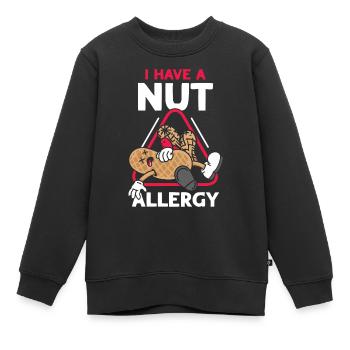 J’ai une allergie aux noix aux arachides allergique aux arachides - Sweat Premium enfant bio - noir - Devant - AI Model Kid Female (0cm)