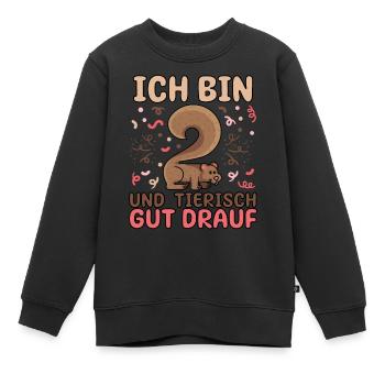 2. Geburtstags Party Ich bin 2 Eichhörnchen - Kinder Premium Organic Sweatshirt - Schwarz - Vorne - AI Model Kid Female (0cm)
