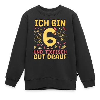 6. Geburtstag Party Ich bin 6 Huhn - Kinder Premium Organic Sweatshirt - Schwarz - Vorne - AI Model Kid Female (0cm)