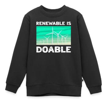Erneuerbare Energie Erneuerbare Energie Big Fan - Kinder Premium Organic Sweatshirt - Schwarz - Vorne - AI Model Kid Female (0cm)