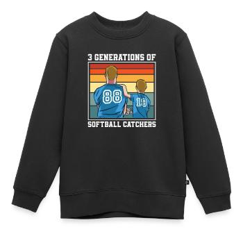 Softball - Kinder Premium Organic Sweatshirt - Schwarz - Vorne - AI Model Kid Female (0cm)