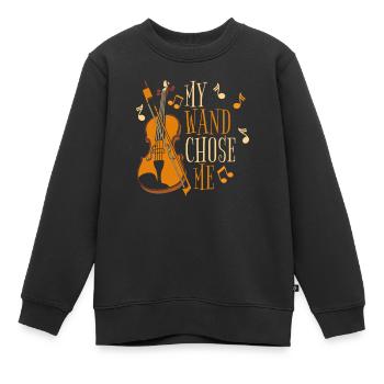 Baguette de violon - Sweat Premium enfant bio - noir - Devant - AI Model Kid Female (0cm)